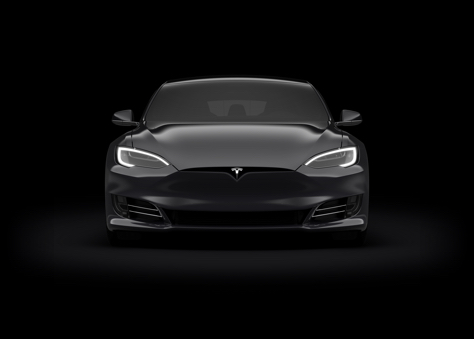 Voorkant Tesla Model S Zwart